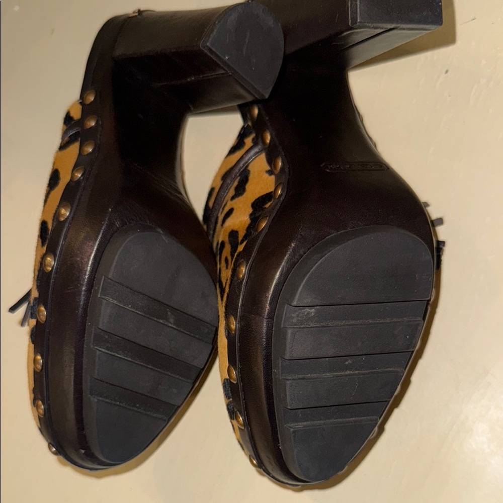 Coach Leopard Print Women's Clogs - Picture 6 of 9